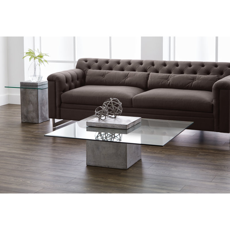 Summey Glass Top Coffee Table - Grey