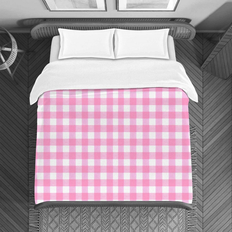 Housse de couette , Housse de couette pour lit simple, Rose / blanc