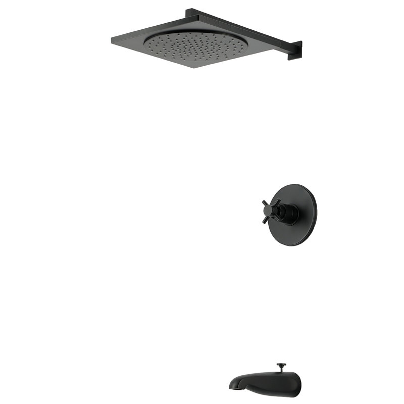 Kingston Brass Concord Single-Handle Pressure Balanced Tub and Shower Faucet, Matte Black