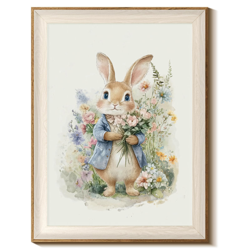 Floral Rabbit Framed Wall Art