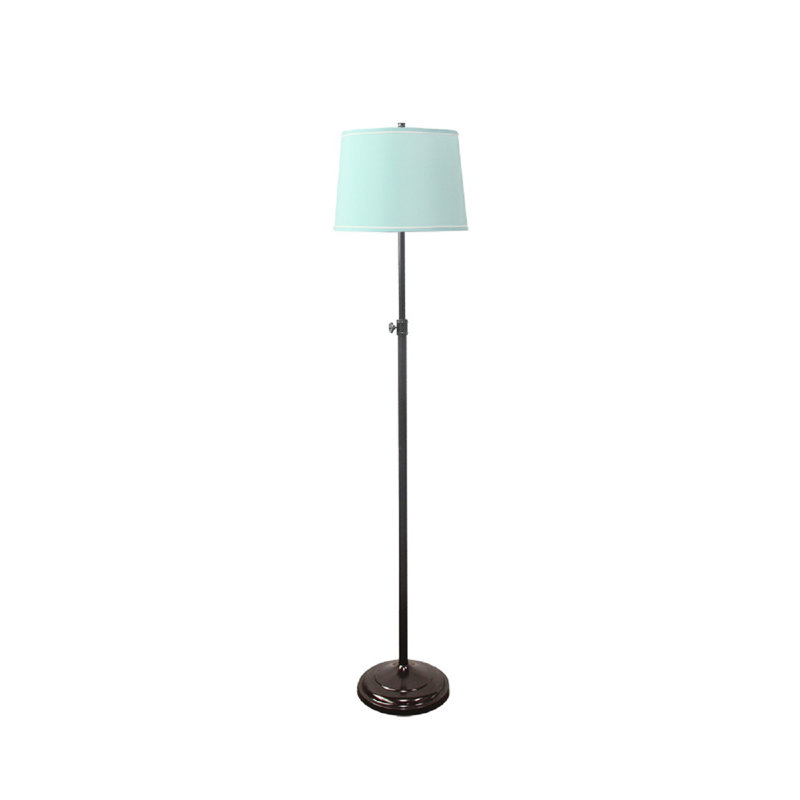 Lampe sur pied 62 po Encanto, Bleu sarcelle / blanc, Bronze frotté à l'huile
