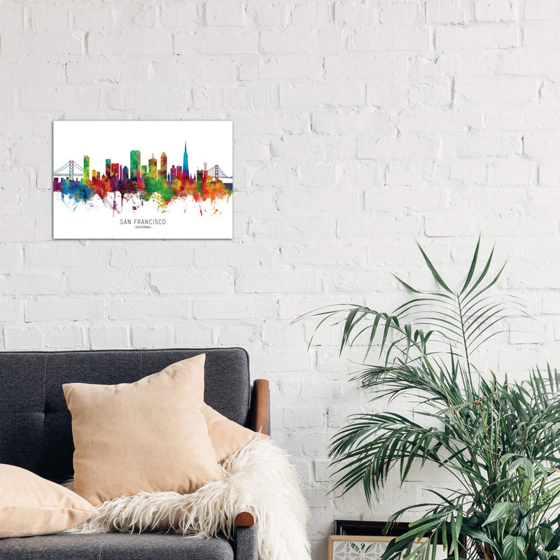 San Francisco California Skyline - No Frame Painting on Canvas, 66.04 cm H x 45.72 cm W x 1.91 cm D