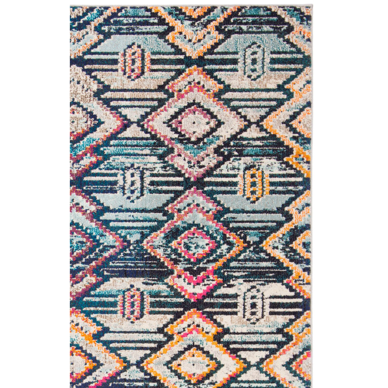 Tapis orange / rose / bleu Felty, Rectangle 5 pi 3 po x 7 pi 6 po