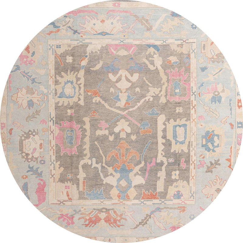 Tapis abstrait moderne 4342, Rond 5 pi