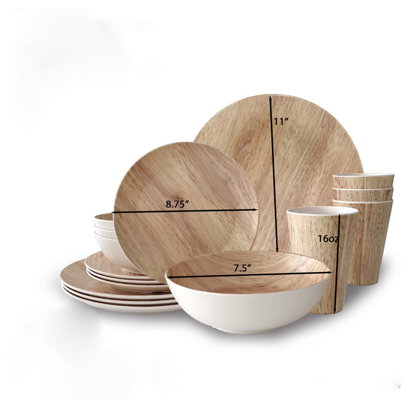 16 Pc Melamine Dinnerware Set