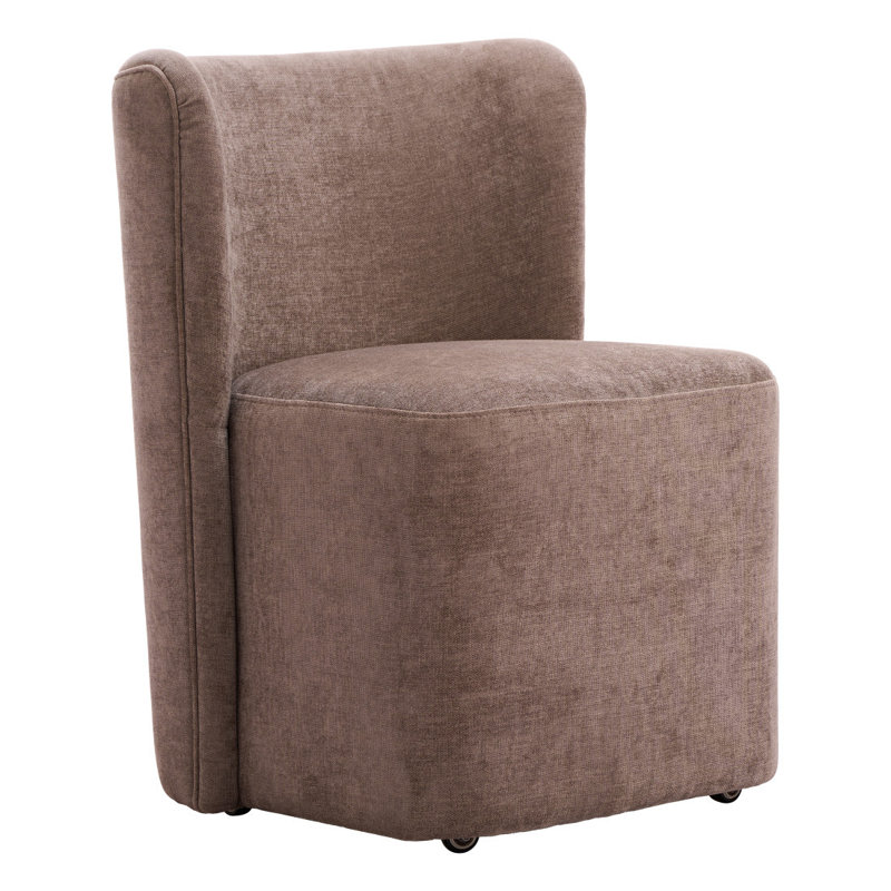 Chaise d'appoint avec roulettes taupe et brun