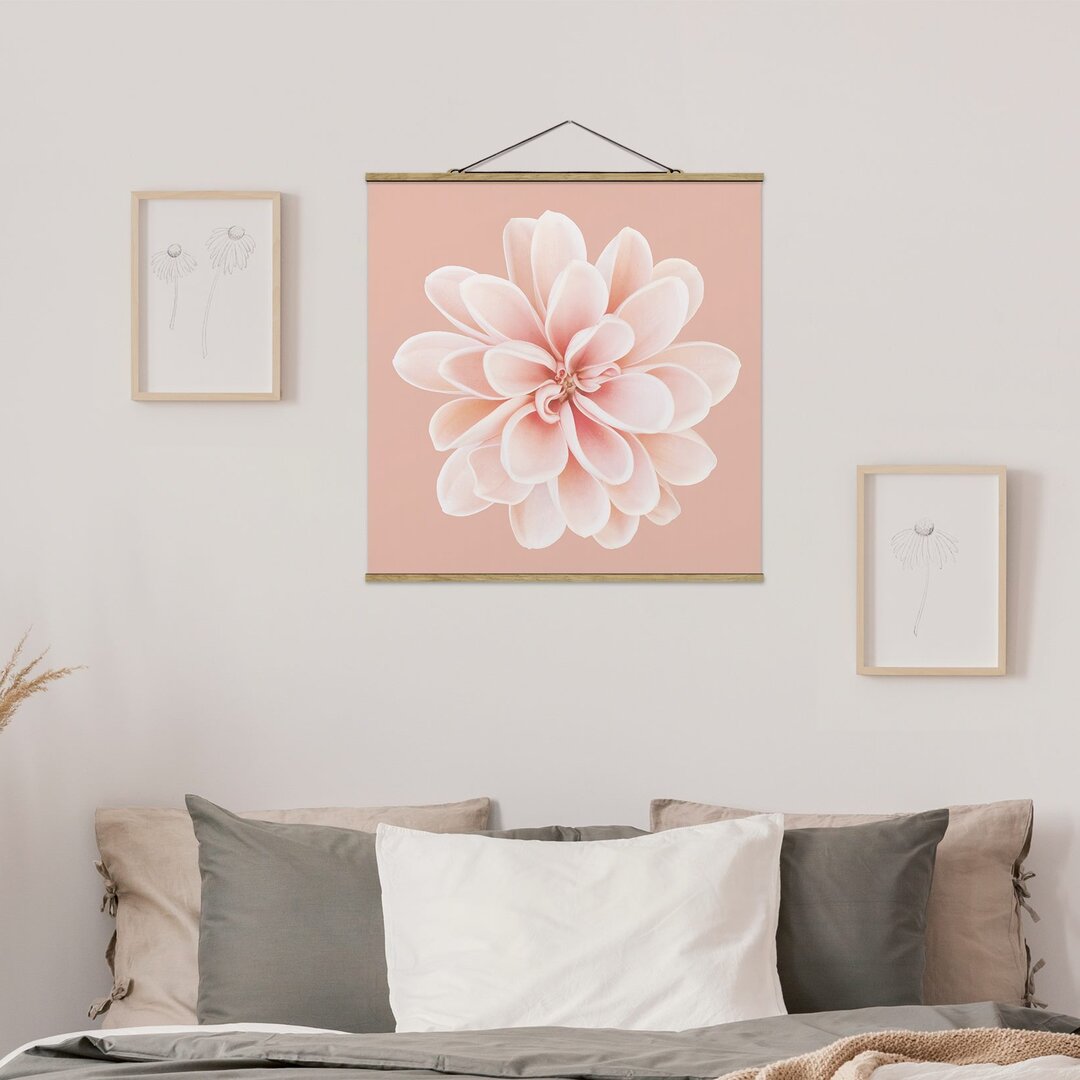 Poster Dahlia Pink Pastel White Centered