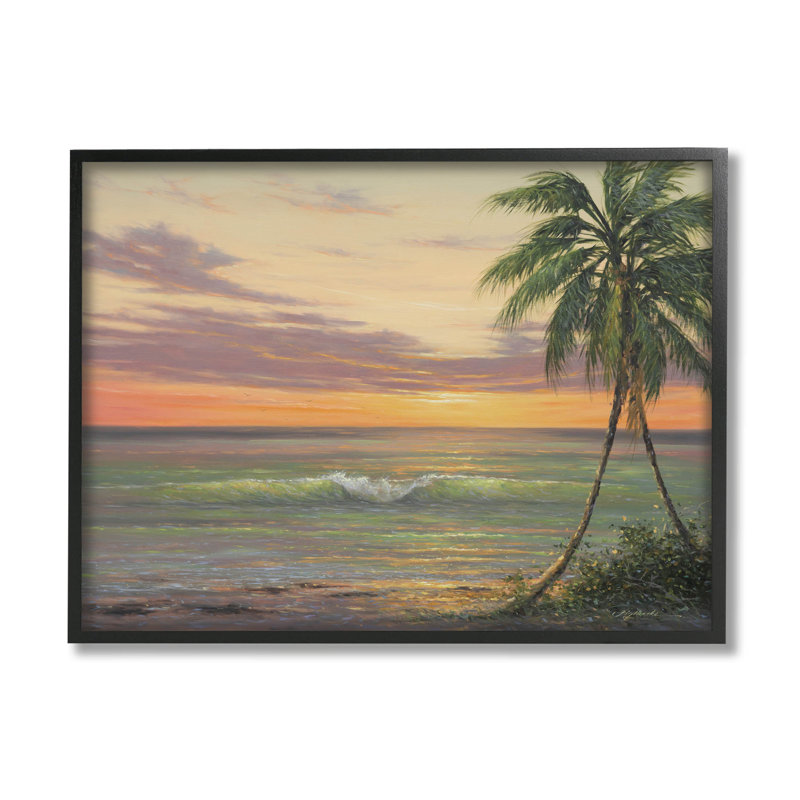 Vagues de l'océan tropical, estampe numérique de Martin Figlinski, H 16 po x l 20 po x P 1,5 po, Giclée encadrée noir minuit