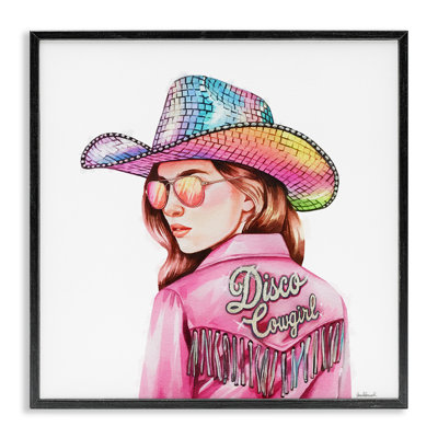«Pink Disco Cowgirl», giclée encadrée, design par Amanda Greenwood