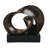 Tabletop Décor, Abstract Loop Sculpture, Plinth Base Bronze Black,11 Inch
