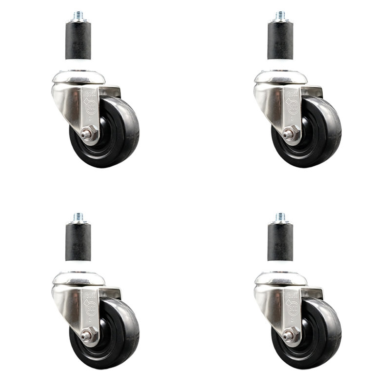 Ensemble de roulettes extensibles en caoutchouc souple