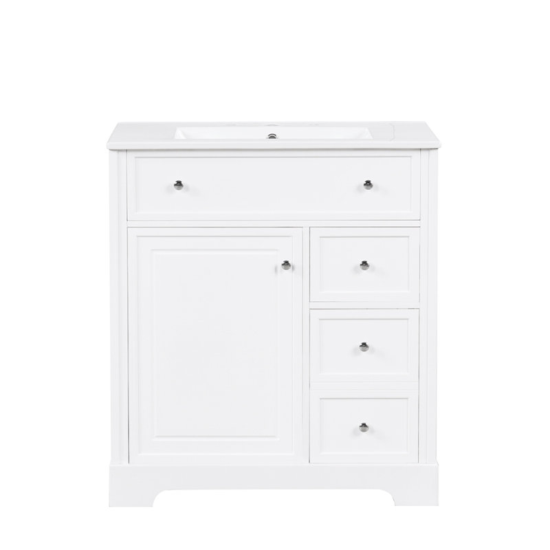Meuble-lavabo 30 po avec comptoir d'évier, meuble-lavabo, Blanc