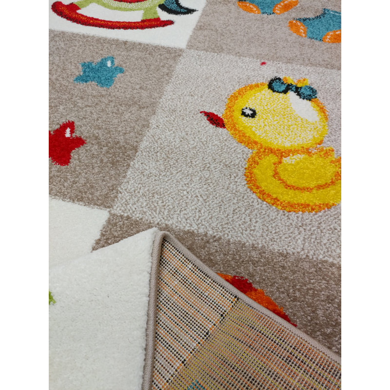 Angeline Area Rug for Kids Bedroom Bedtime Teddy Bear Modern Décor Nursery Playroom Carpet Mat, Rectangle 3'11" x 5'3"