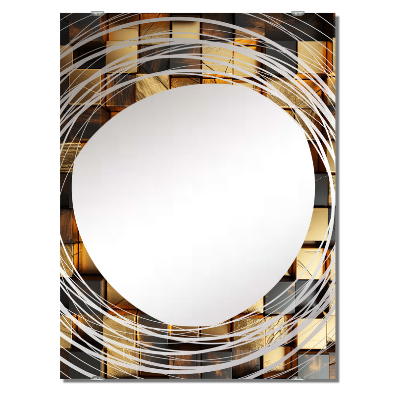 Gielarowski - Miroir mural géométrique abstrait MIR137080, 40 po x 30 po