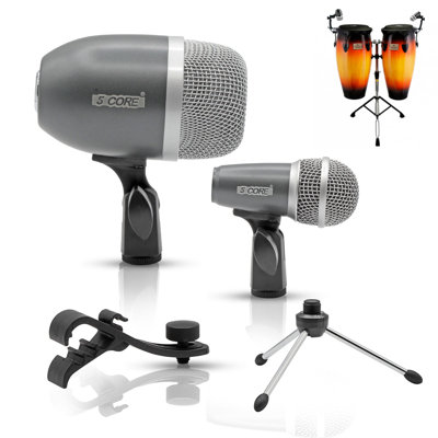 5 Core Conga Mic Snare Tom Set Professional XLR Cardioid Unidirectional Condenser Instrument Microphone Kit