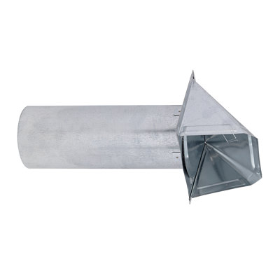 Lambro® 4-In. 26-Gauge Galvanized Steel Wall Exhaust Hood Bath Fan Vent With Damper, Wire-Mesh Screen & 11-In. Pipe, 34400GMS