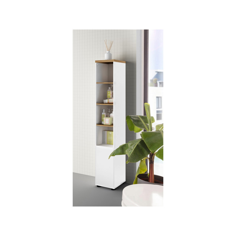 Neftaly 32 cm W Display Cabinet, White/Oak
