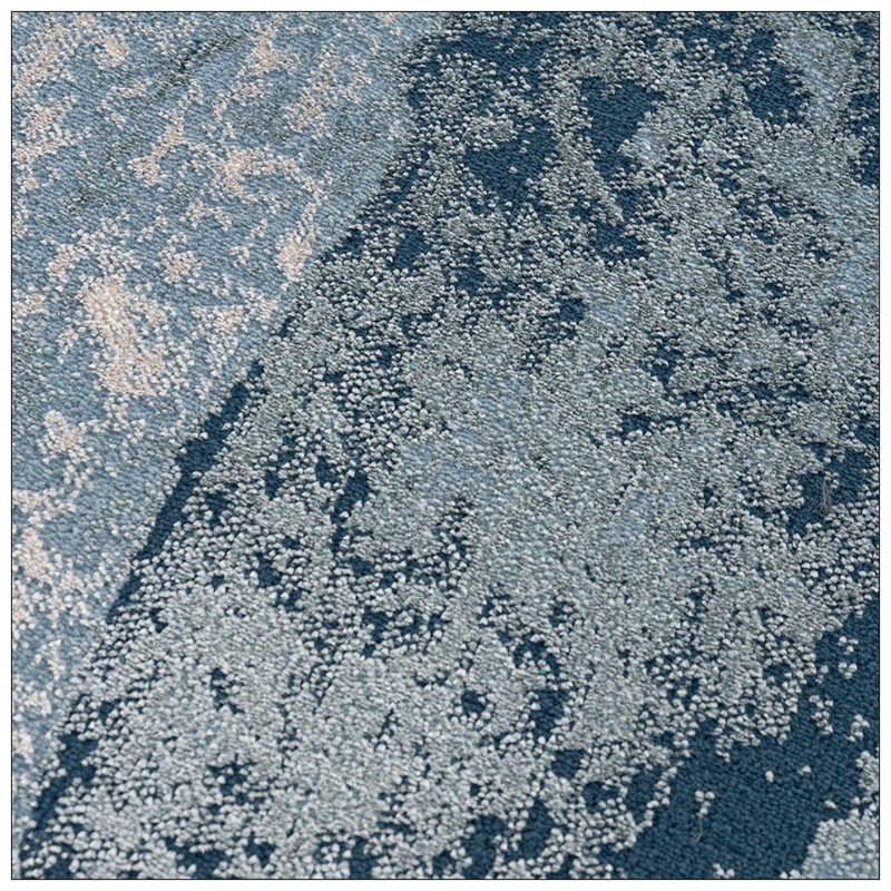Tapis abstrait à vagues abstraites, Rectangle 5 pi 3 po x 7 pi