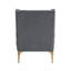 Fauteuil d'appoint à oreilles moderne en chenille gris foncé avec pieds en métal doré et dossier cousu à losanges-134541546