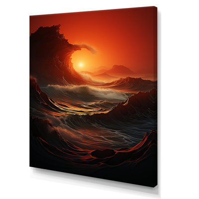 Vague rouge, merveille colorée sur toile