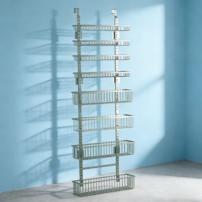 Over The Door Pantry Organizer With 8 Adjustable Shelves, Heavy Duty Hanging Storage Rack For Kitchen, Bathroom, Laundry Room And Garage Organization