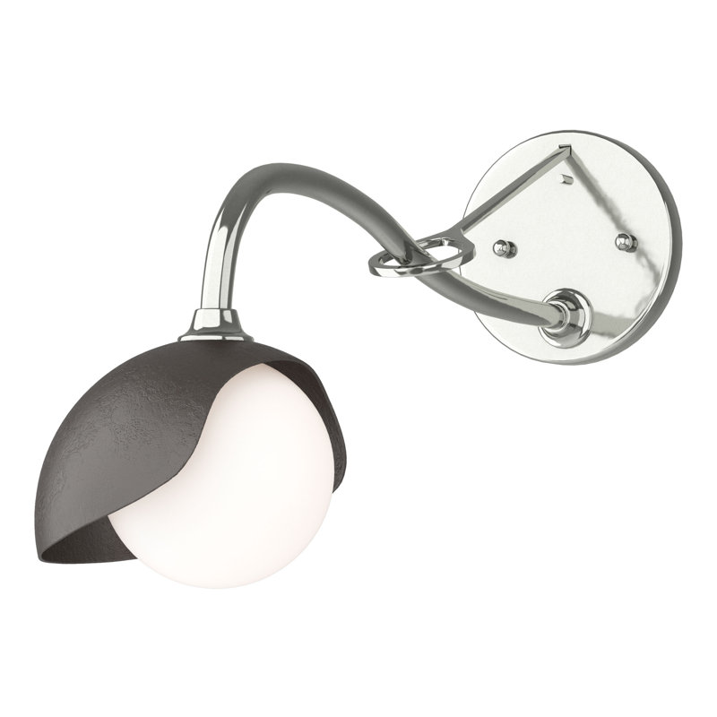 Brooklyn 1 - Light Hardwired Armed Sconce, Sterling, Oil Rubbed Bronze