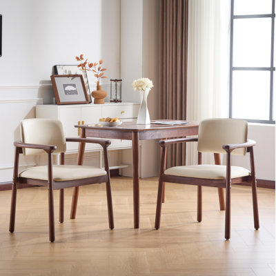 Ensemble de 2 chaises de salle à manger, bois d'hévéa robuste, siège en mousse de polyuréthane confortable, idéal pour la maison et la cuisine