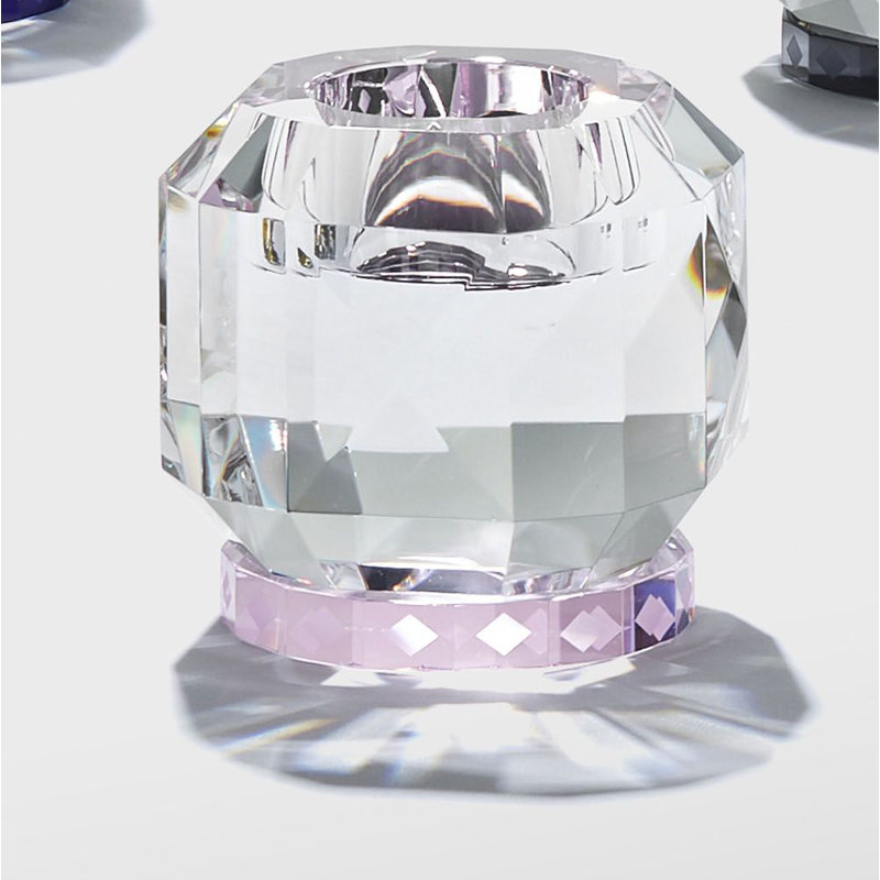 Texas Tealight Candle Holder, Clear/Rose
