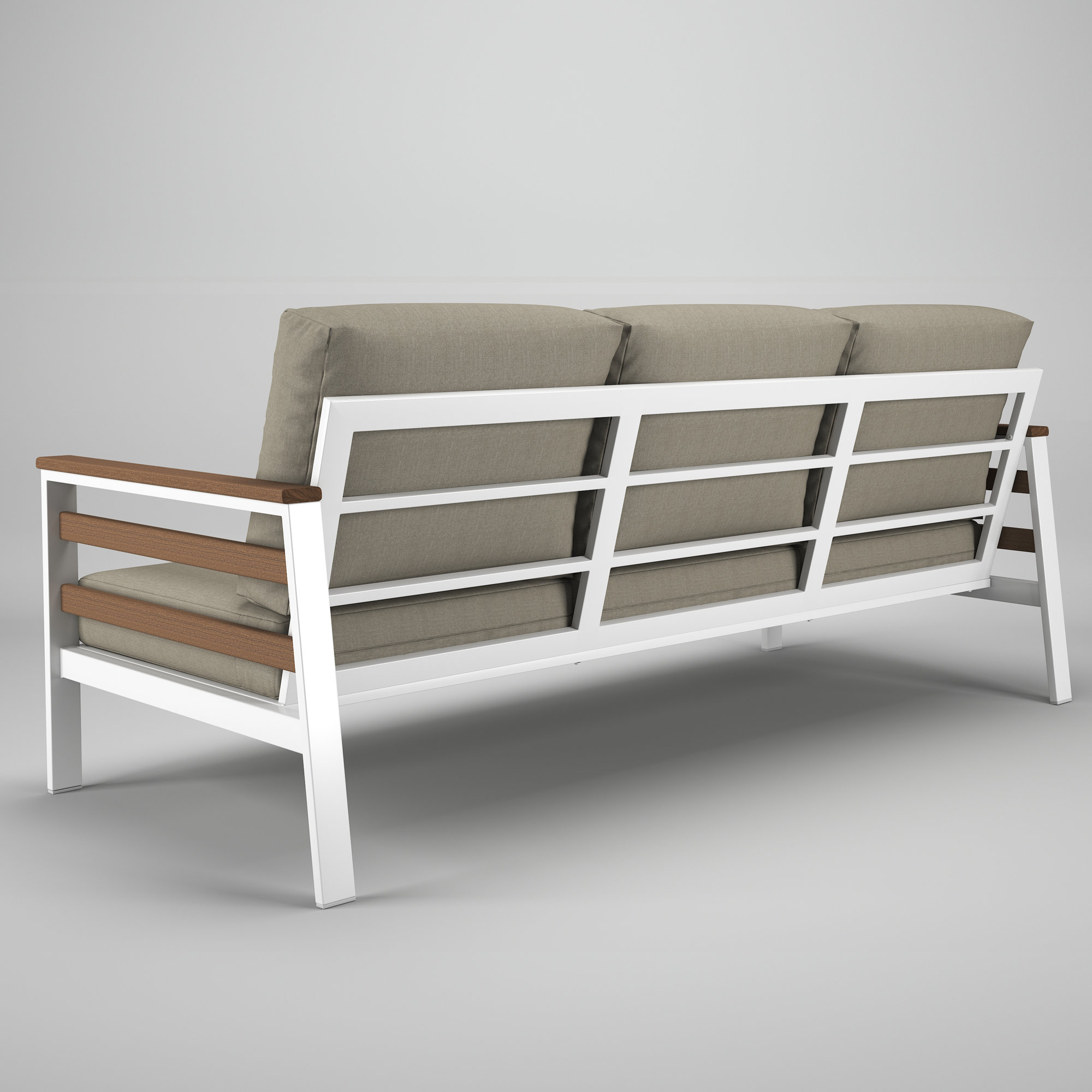 Townsend Metal Outdoor Sofa With Sunbrella Cushion, Spectrum Dove