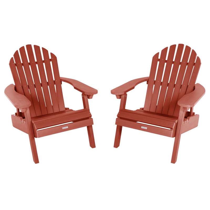 Anette Outdoor Adirondack Set, Rustic Red