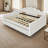 Velvet Upholstered Daybed With Elegant Shell Design And Trundle – Full Size Frame,Classic Upholstered Frame-1940419683