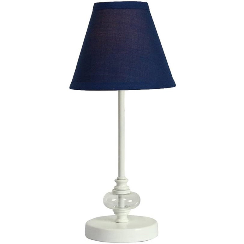 Charly Metal Table Lamp, Matte White, Indigo