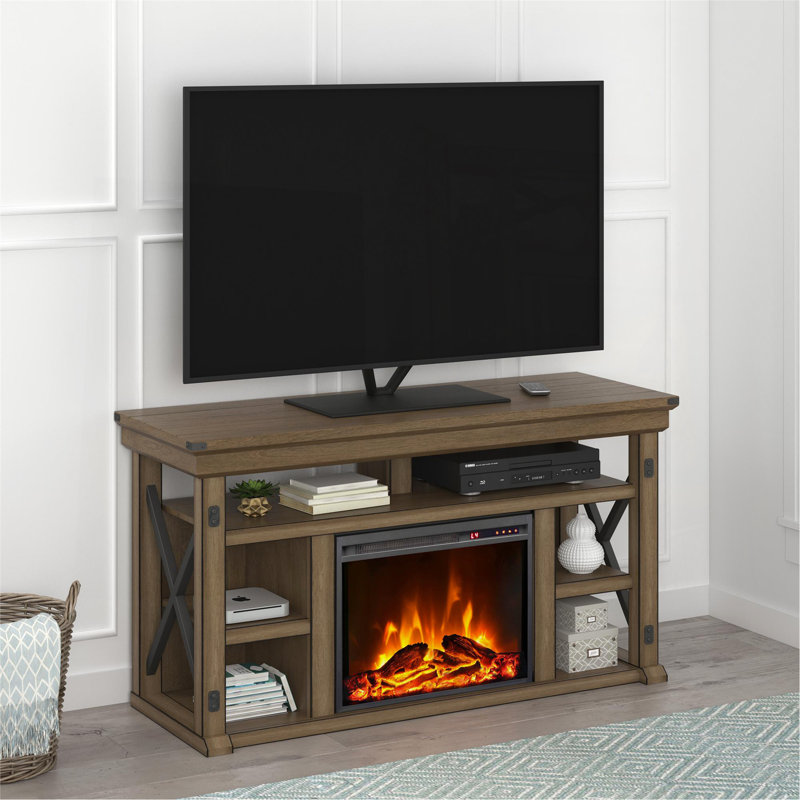 Meuble télé avec foyer pour téléviseur de 60 po ou moins