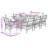  Garden Dining Set Black, Cream White