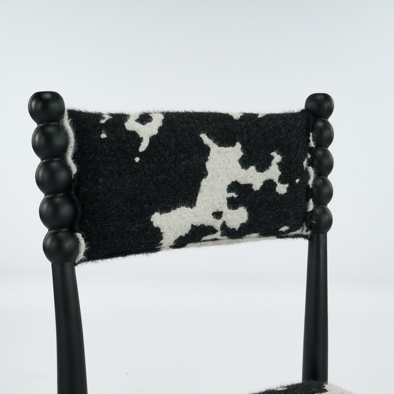 Ensemble de 2 chaises Hulu, 2, Motif à taches de vaches noires, Noir
