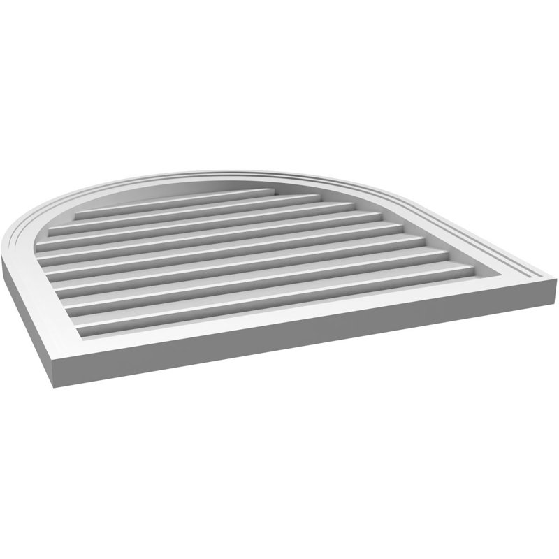 Évent à pignon fonctionnel en uréthane à surface ronde, brun clair, apprêté, 28" H x 28" W x 1.5" D