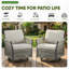 Ensemble 5 pièces de fauteuil oscillant rotin en rotin tissé avec repose-pieds et table d'appoint-677480728