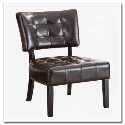 Leather Tufted Accent Chair with Oversized Seating