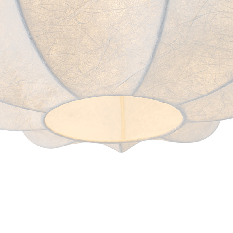 Plafonnier encastré rond en soie de style lanterne à 1 lumière Aneve, H 7,9 po x l 15 po x P 15 po