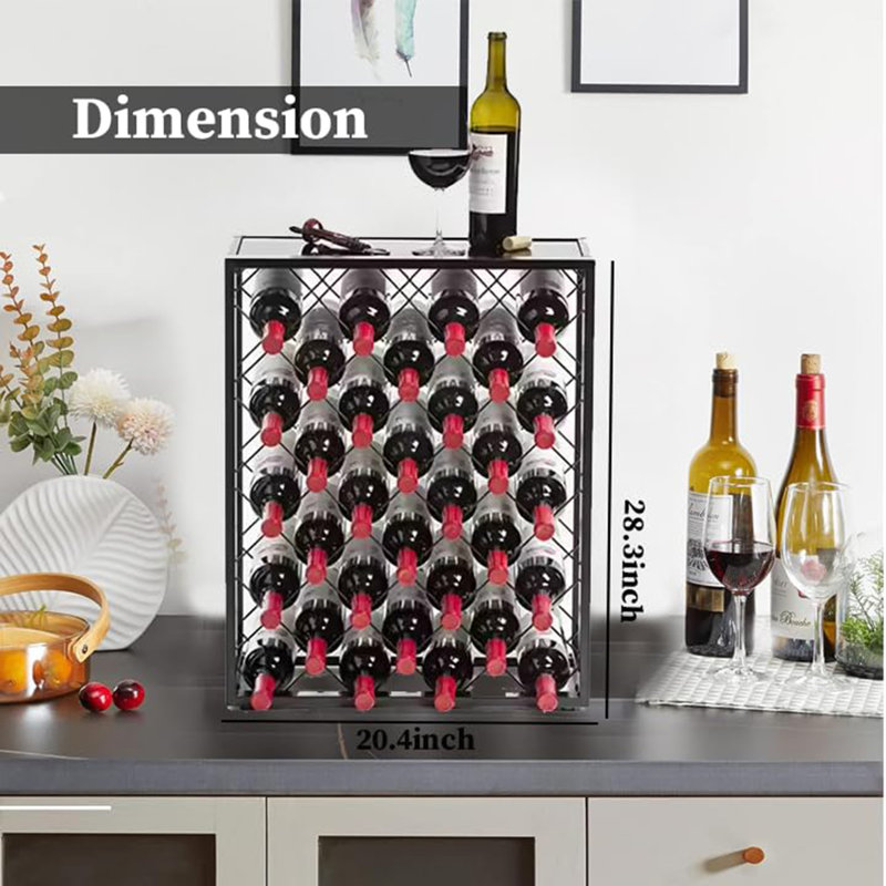 Willenborg 32 Bottle Wine Bottle Rack Black