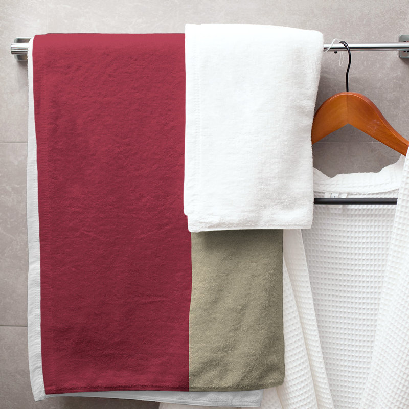 Lightweight Beach Towel, Polyester/Cotton, Sedona Red/Sonoran Sand/Teal