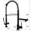 Robinet de cuisine rétractable de couleur noire et nickel - poignée simple, robinet d'eau froide, accessoire d'évier commercial en nickel, construction, eau, design