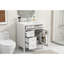 Meuble-lavabo de salle de bain avec lavabo supérieur, 2 tiroirs et un tiroir basculant, facile à nettoyer-97827525