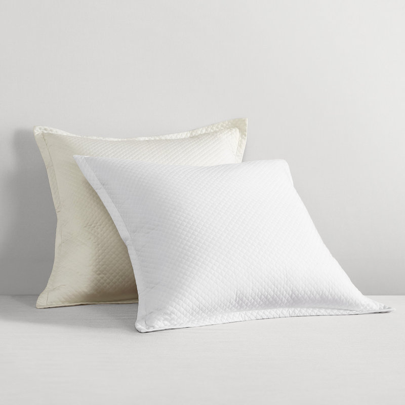 Diamond Quilted Euro Sham, Ivory
