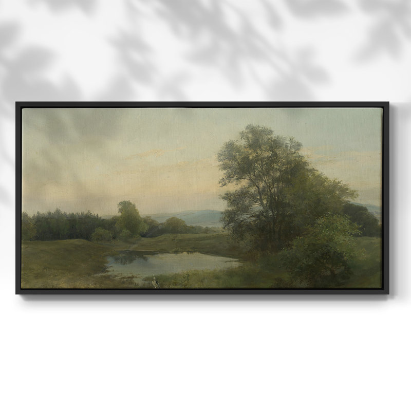 Série paysage - DCCDIX - Toile tendue avec châssis, prête à être accrochée, H 25 po x l 49 po, Noir
