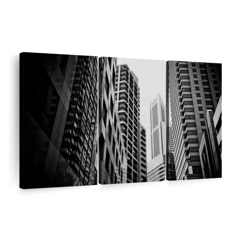 «Skyscraper Buildings», 3 pièces, H 36 po x l 57 po 