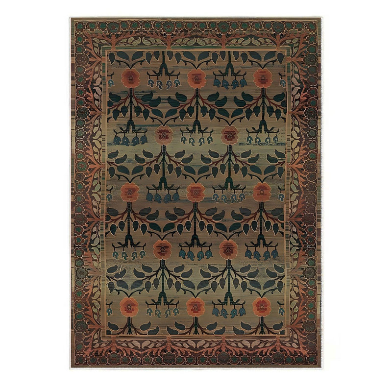 Crafters & Weavers Arts and Crafts Collection Area Rug Ultra Soft Washable Rug, Non Slip, Indoor, Stain Resistant Rugs for Living Room Bedroom Vintage Home Decor (8' x 10')