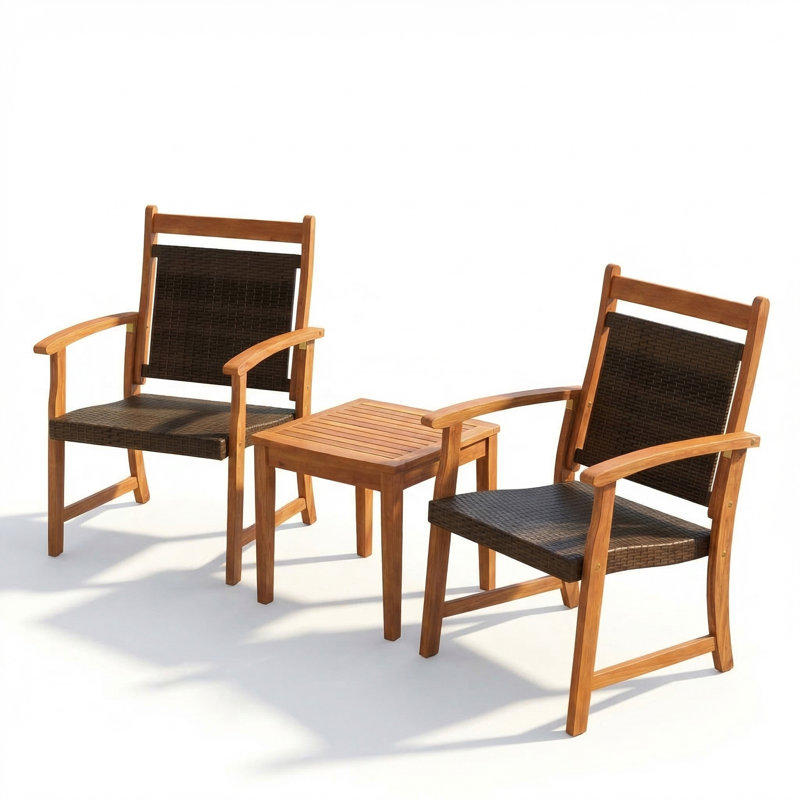 Acacia Wicker 2 - Person Patio Conversation Set