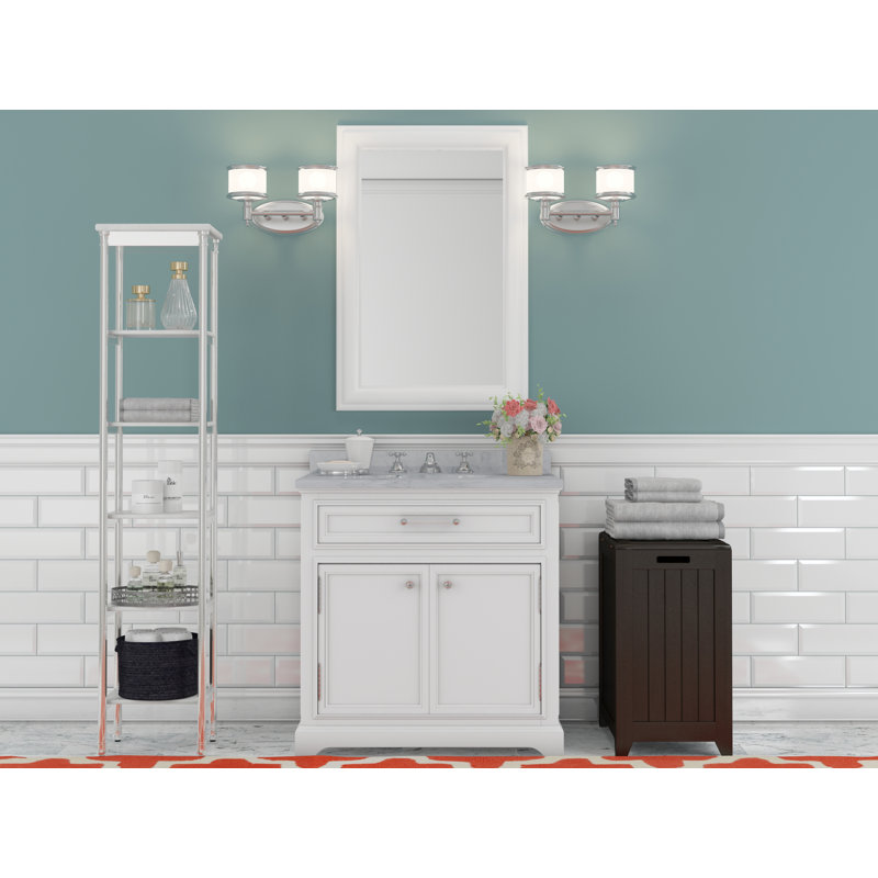 Derby 24" Single Sink Bathroom Vanity Set with Mirror, White, Mirror Included