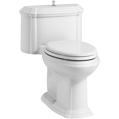 Portrait™ Comfort Height One-Piece Compact Elongated 1.28 GPF Toilet with Aquapiston Flush Technology, Lift Knob Actuator and Glenbury Quiet-Close Seat with Quick Release Functionality